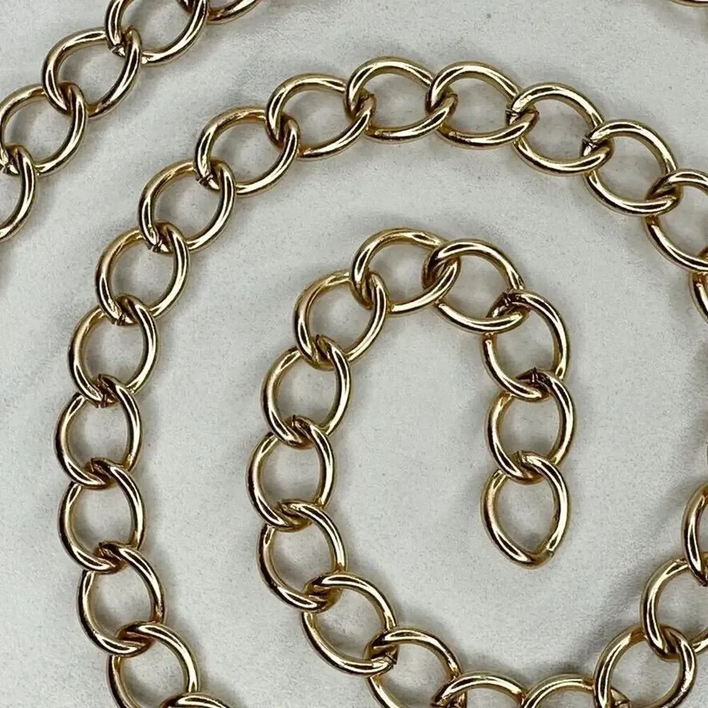 Gold Tone Simple Basic Metal Chain Link Belt Y2K Festival XS/Small (XS/S) ✨